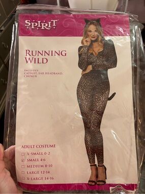 Halloween Cosplay Cat Costume Leopard-Print Long Sleeve Velvet Jumpsuit